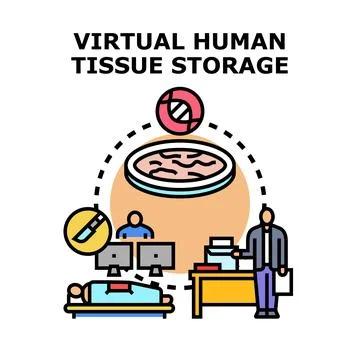 Virtual human tissue storage concept for biomedical science Stock Illustration