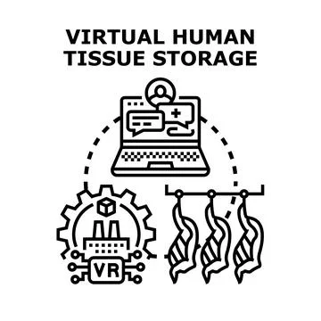 Virtual human tissue storage concept for medical research Stock Illustration