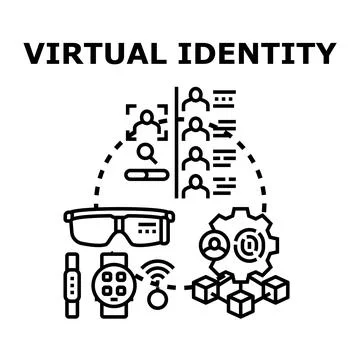 Virtual identity concept using augmented reality technology Stock Illustration
