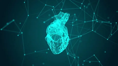 Virtual image of human heart. Modern methods of diagnostics of the heart Stock-Footage 95957027