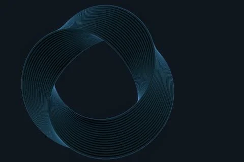 The virtual image of Mobius ring geometric figure, 3d rendering Stock Illustration
