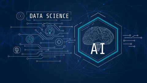 Virtual infographic with digital human brain. イラスト素材