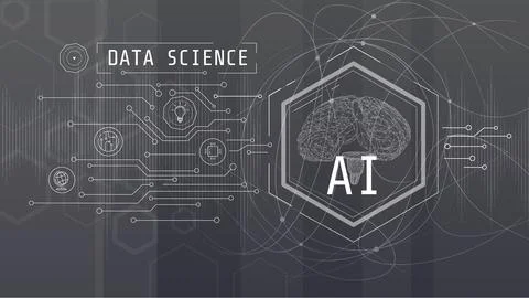 Virtual infographic with digital human brain. イラスト素材