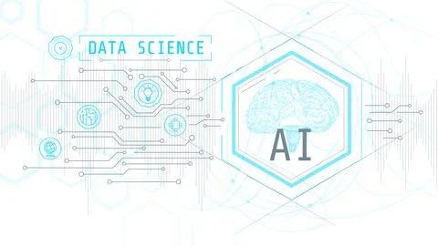 Virtual infographic with digital human brain. イラスト素材