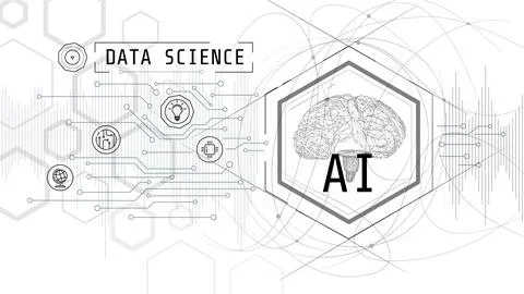Virtual infographic with digital human brain. イラスト素材