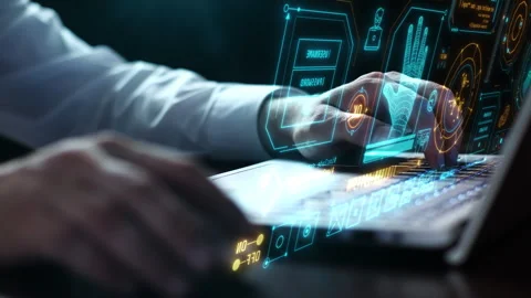 Virtual infographics about encoding and data protection. Vidéo 249653588