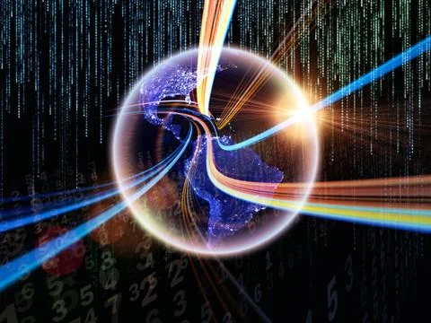 Virtual Information Stream Stock Illustration