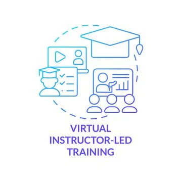 Virtual instructor-led training blue gradient concept icon Stock Illustration