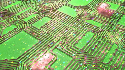 Virtual intelligence and electronic technology loop. 3d animation Stock Footage 168415637