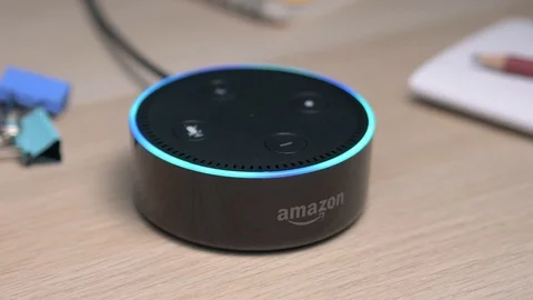 Virtual Intelligent Assistant on a Working Desk Smart Home 스톡 동영상 93564380