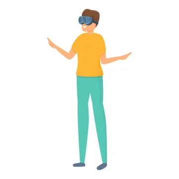 Virtual interaction icon, cartoon style Stockillustratie