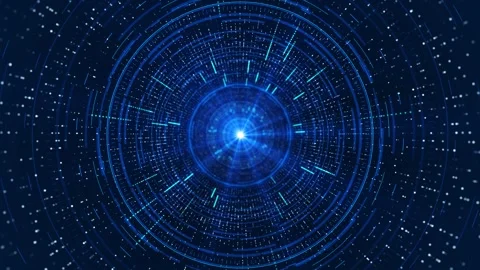 Virtual Interface Advance Hologram Style Hud Circle Glowing Background Video stock 295447141