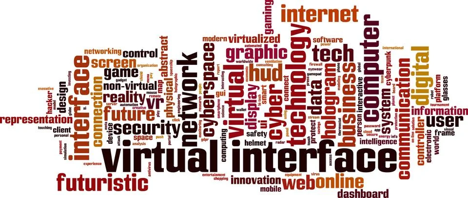 Virtual interface word cloud Stock Illustration