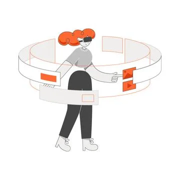 Virtual interfaces and displays Illustrazione stock