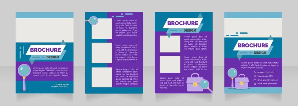 Virtual interview guide blank brochure design Stock Illustration