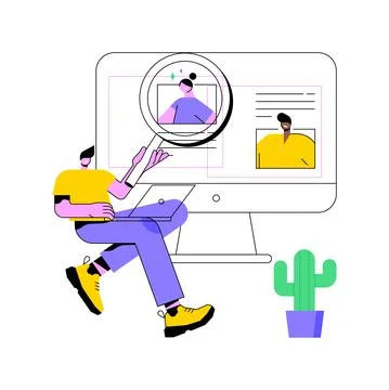 Virtual job fair abstract concept vector illustration. Stock-Illustration