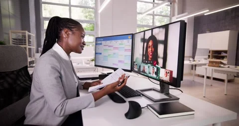 Virtual Job Interview Webcast Stock Footage 246572352