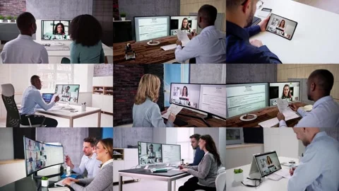 Virtual Job Interview Webcast Stock Footage 256337432