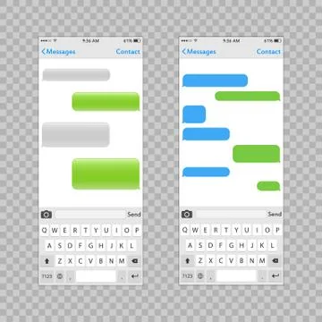 Virtual key board for mobile phone with place for text chat text boxes. Keypa 스톡 일러스트