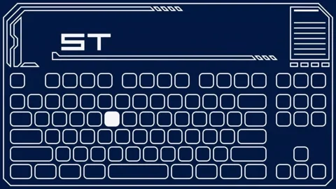 Virtual keyboard SIMPLE OFFLINE Transitions. 1080p - 30 fps - Alpha Channel Stock Footage 256105291