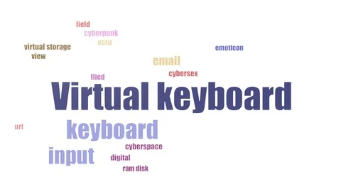 Virtual Keyboard Tag Cloud Animated Isol... | Stock Video | Pond5