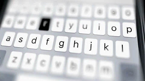 Virtual Keys Form A Digital Keyboard Of A Touchscreen Device. Stock Footage