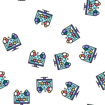 Virtual kids party vector seamless pattern Illustrazione stock