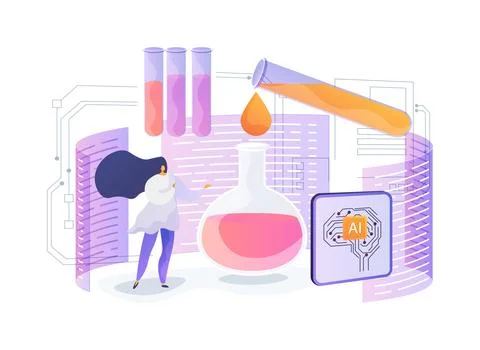 Virtual Lab Simulation abstract concept vector illustration. Stock Illustration