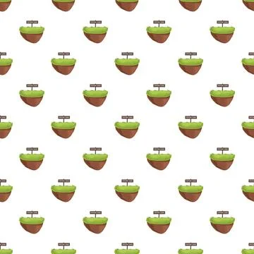 Virtual land islands repeating pattern for metaverse investment Stock Illustration