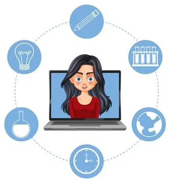 Virtual Learning and Education Concept Illustrazione stock