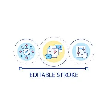 Virtual learning environment loop concept icon 스톡 일러스트