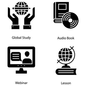 Virtual Learning Icons イラスト素材
