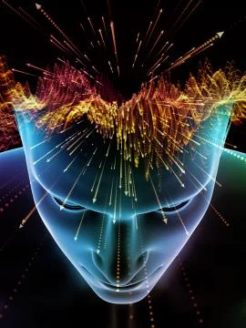Virtual Life of Consciousness Stock Illustration