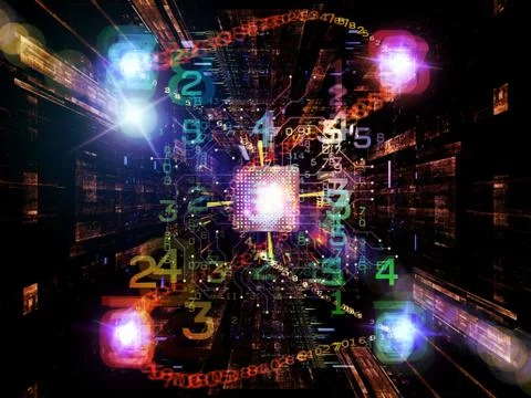 Virtual Life of CPU Illustrazione stock