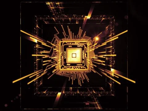 Virtual Life of CPU Illustrazione stock