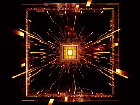 Virtual Life of CPU Illustrazione stock