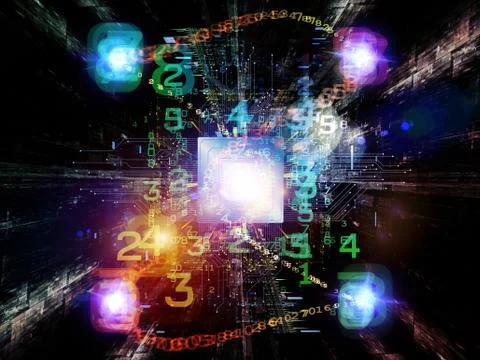 Virtual Life of CPU Illustrazione stock