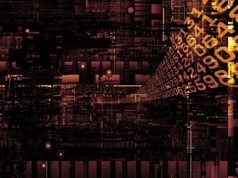 Virtual Life of Digital Network Illustrazione stock