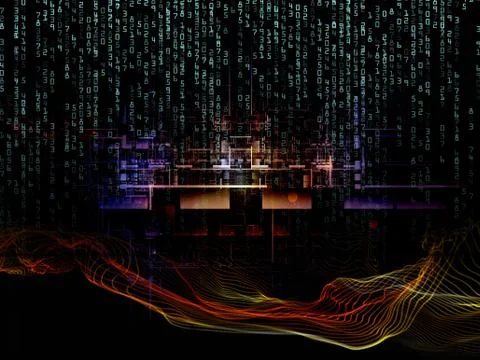 Virtual Life of Digital Network Illustrazione stock