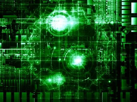 Virtual Life of Digital Network Stock Illustration