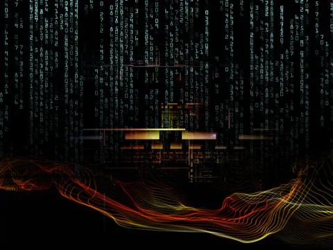 Virtual Life of Digital Network Stock Illustration