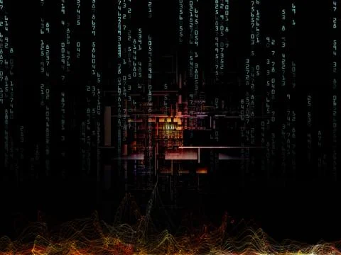Virtual Life of Digital Network Stock Illustration