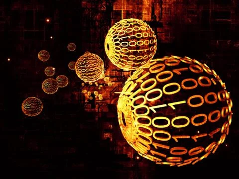 Virtual Life of Digital Network Stock Illustration