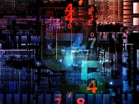 Virtual Life of Digital Network Illustrazione stock