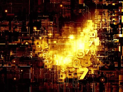 Virtual Life of Digital Network Illustrazione stock