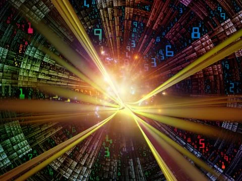 Virtual Life of Digital World Stock Illustration