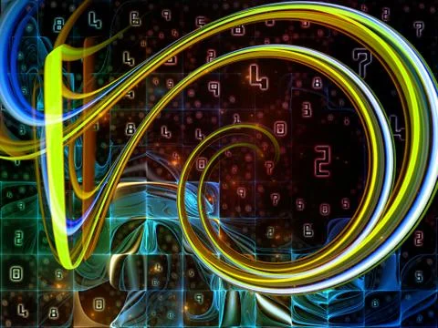 Virtual Life of Digital World Stock Illustration