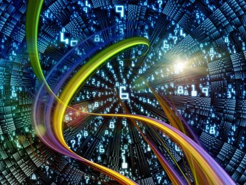 Virtual Life of Digital World Stock Illustration