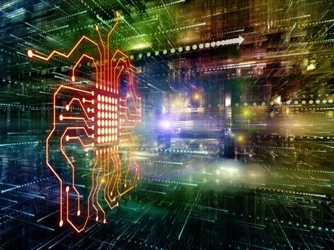 Virtual Life of Digital World 스톡 일러스트
