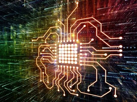 Virtual Life of Digital World 스톡 일러스트